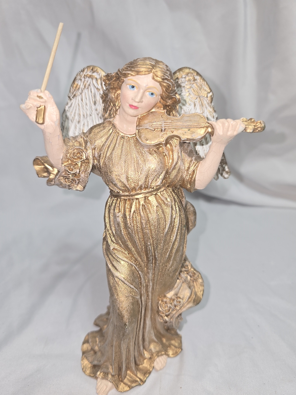 Golden Angel Violinist Figurine - Decorative Home Art